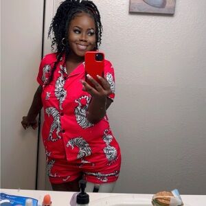 Hot Pink Zebra Print Pajama Set